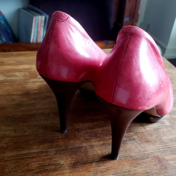 NINE WEST - Pink Leather Heels 4" heels - Size 7 - Perfect summer color - Picture 3 of 3